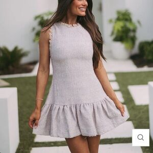 Tweed Mini Dress-Lavender